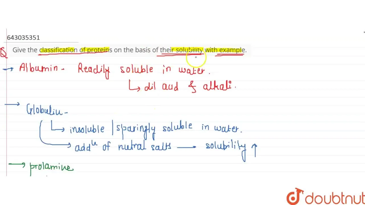 [Marathi Solution] Give the classification of proteins on the basis of