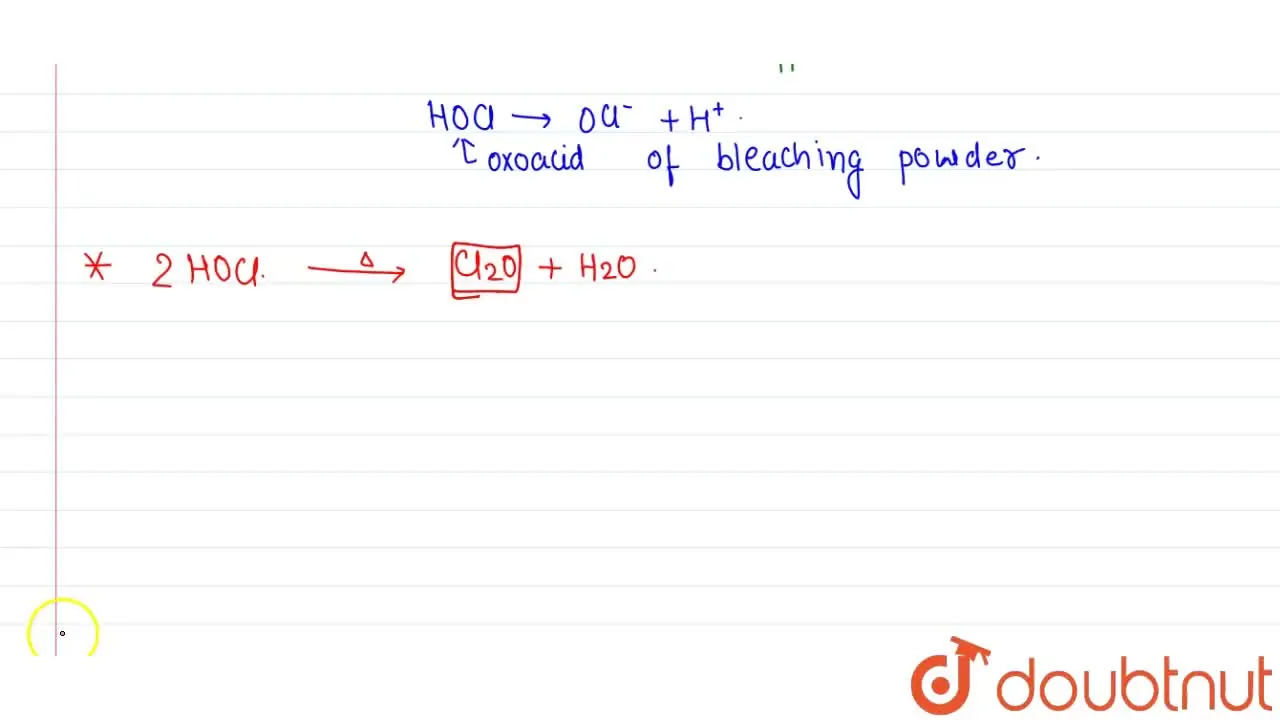Bleaching powder contains a salt of an oxoacid as one of its component