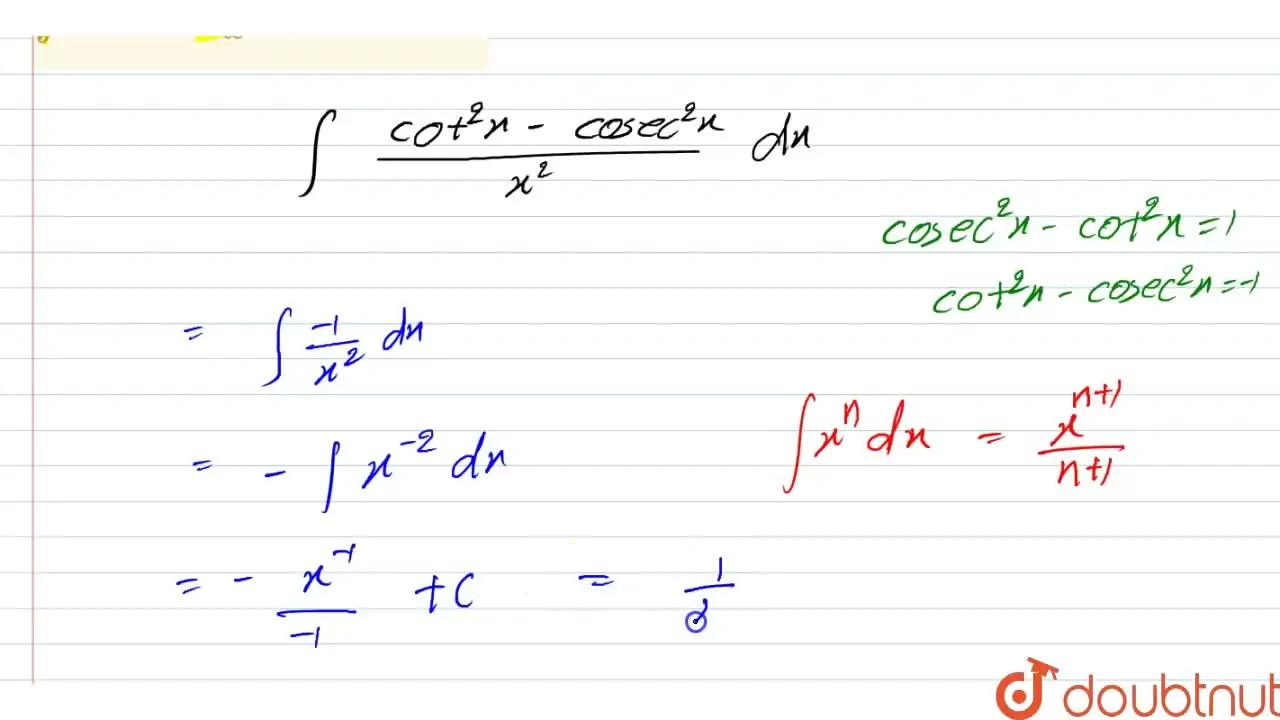 [Odia] int(cot^2xcosec^2x)/x^2dx