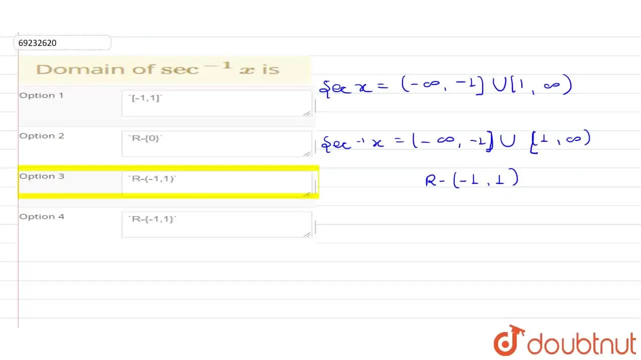 Domain of sec^(1)x + cos^(1)x is