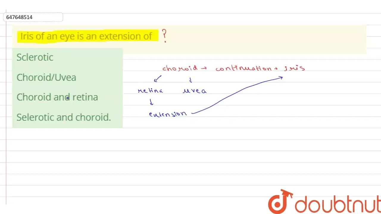 [Bengali Solution] Iris of an eye is an extension of