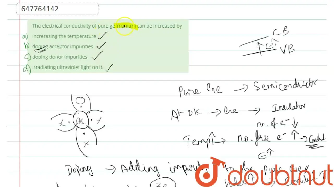 [Tamil] The electrical conductivity of pure germanium can be increased