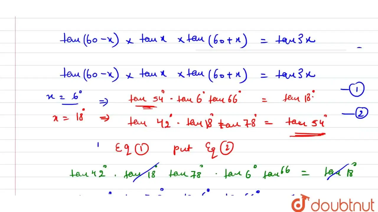 If A=tan6^(@) Tan 42^(@) And B= Cot 66^(@)cot 78^(@) Then-