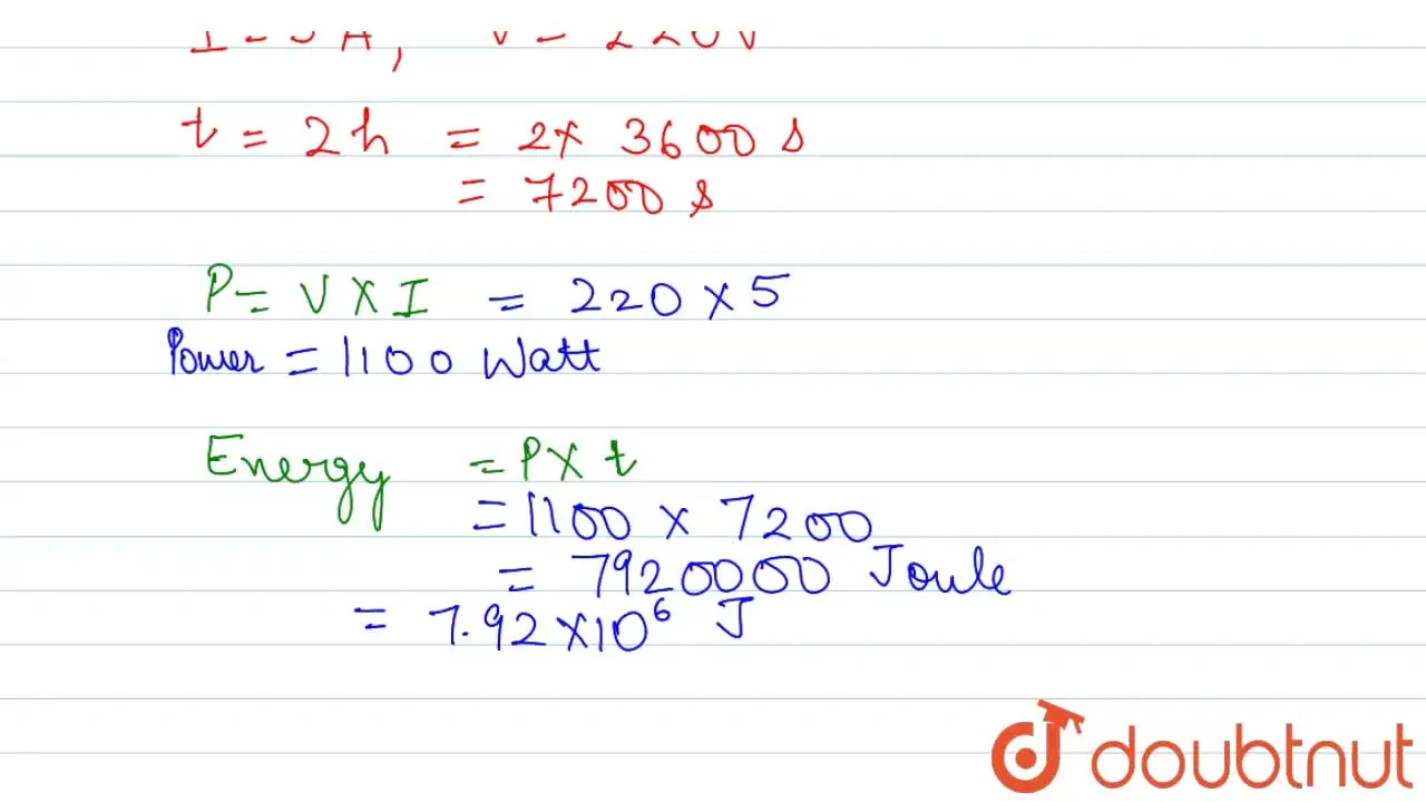 [Punjabi] An electric motor takes 5 A form a 220 V line. Determine the