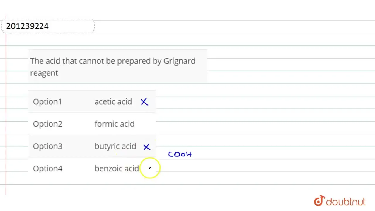 [Tamil] The acid that cannot be prepared by Grignard reagent