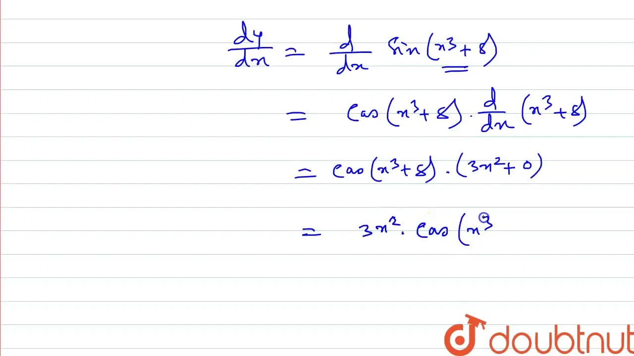 [Assamese] Differntiate the function sin(x^3+8) w.r.t.x.