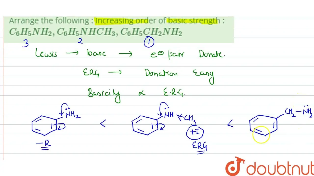 [Punjabi] Arrange the following : Increasing order of basic strength