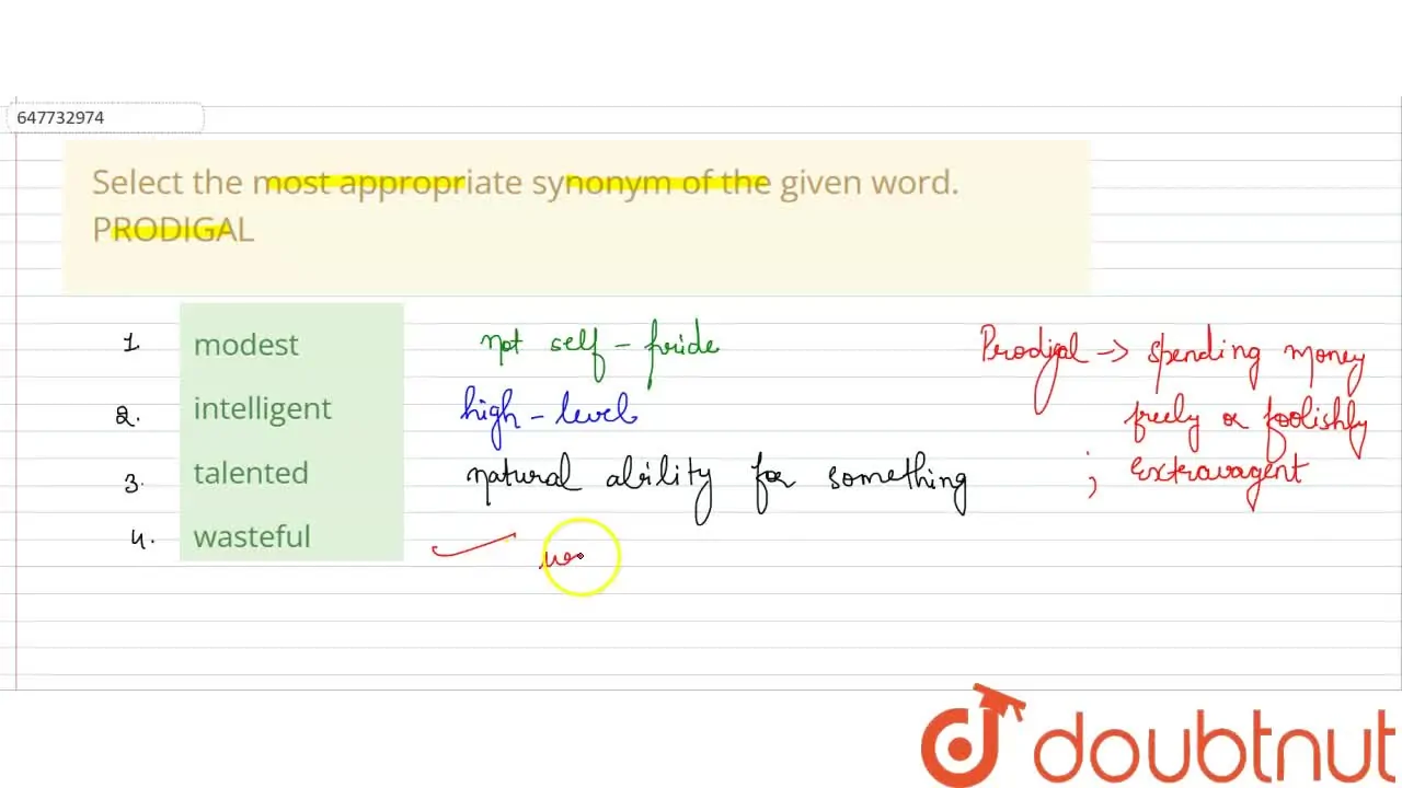 Select the most appropriate synonym of the given word. PRODIGAL
