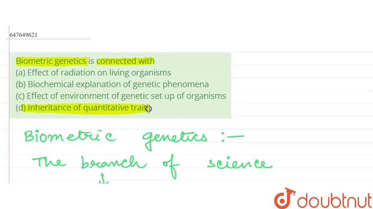 [Bengali Solution] Biometric is connected with (a) Effect of