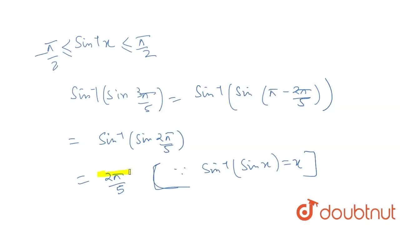 The Value Of Sin 1 sin 3pi 5 Is the-value-of-sin-1-sin-3pi-5-is