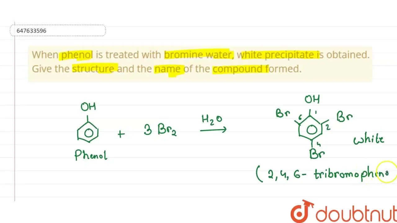 [Bengali] When phenol is treated with bromine water, white precipitate