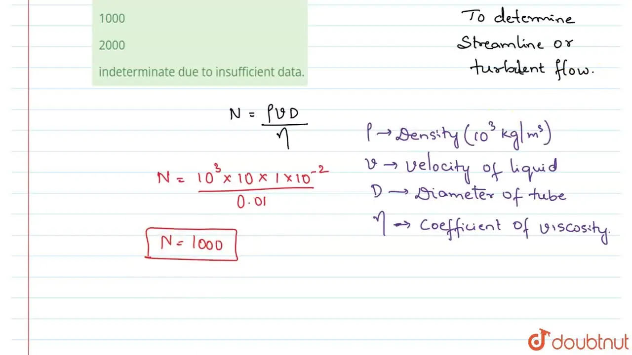 [Kannada] Water at 20°C ( coefficient of viscosity= 0.01 poise) flowin