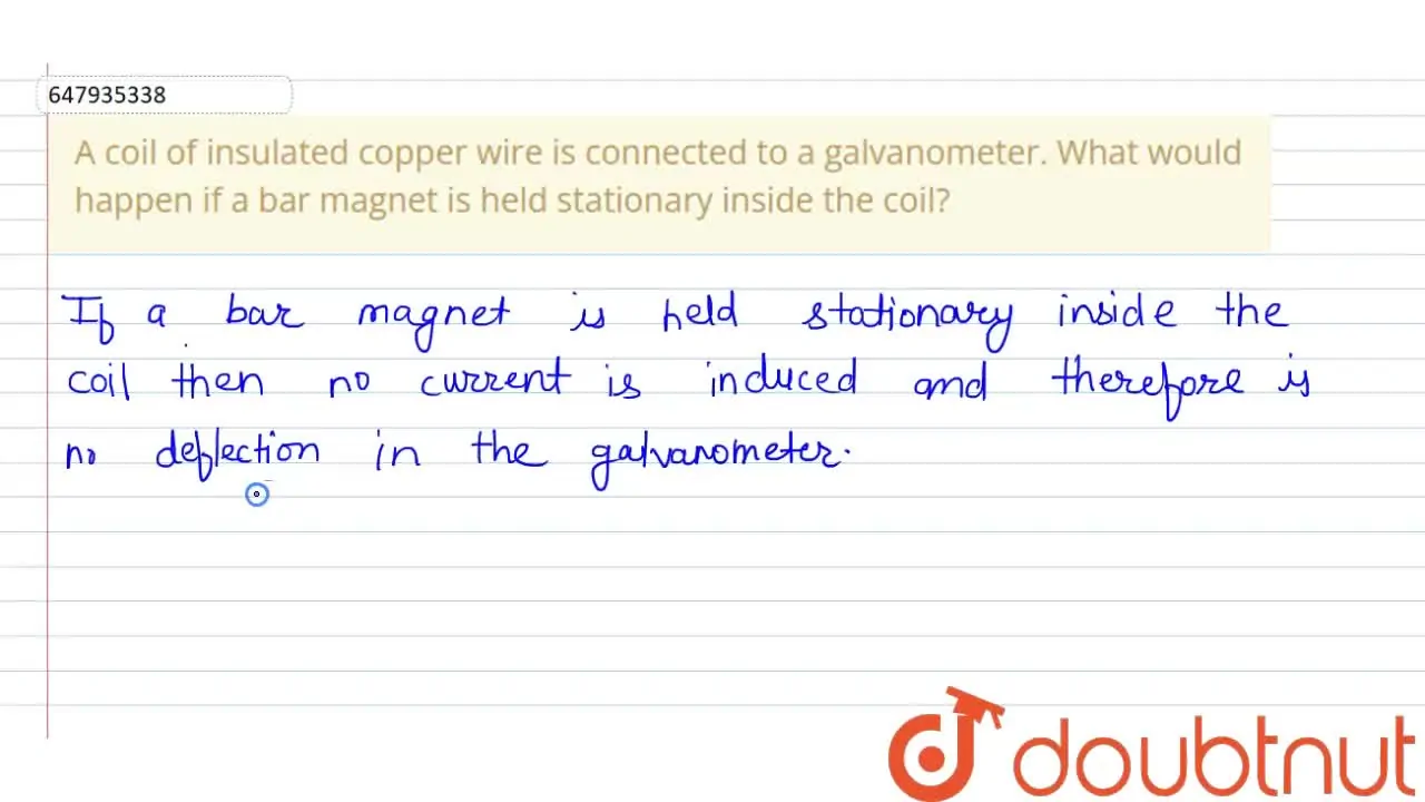 A coil of insulated copper wire is connected to a galvanometer. What w