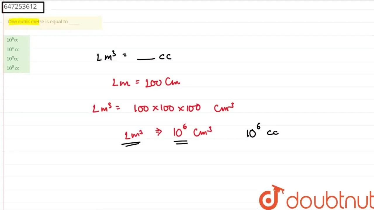 one-cubic-metre-is-equal-to