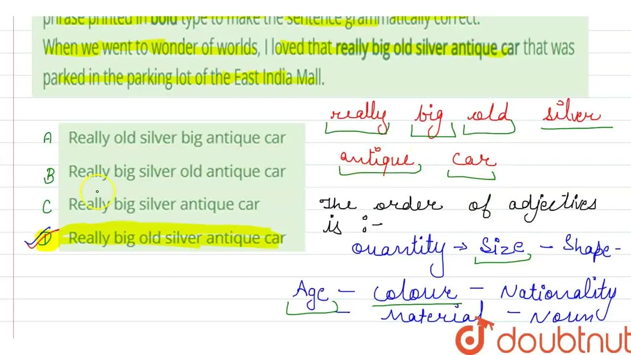 Which Of The Phrases (A), (B), (C) And (D) Given Below Each Sentence S