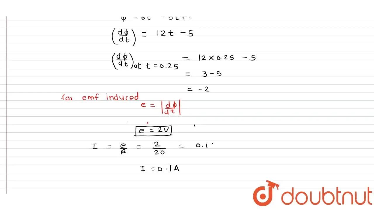 [Marathi] flux in a closed circuit of resistance 20Omega vari