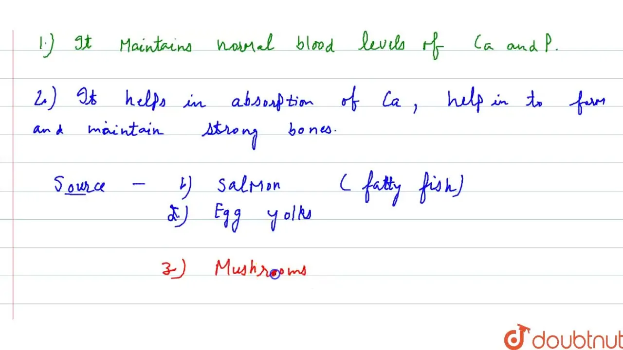 [Punjabi] Write one function and two sources of vitamin D.