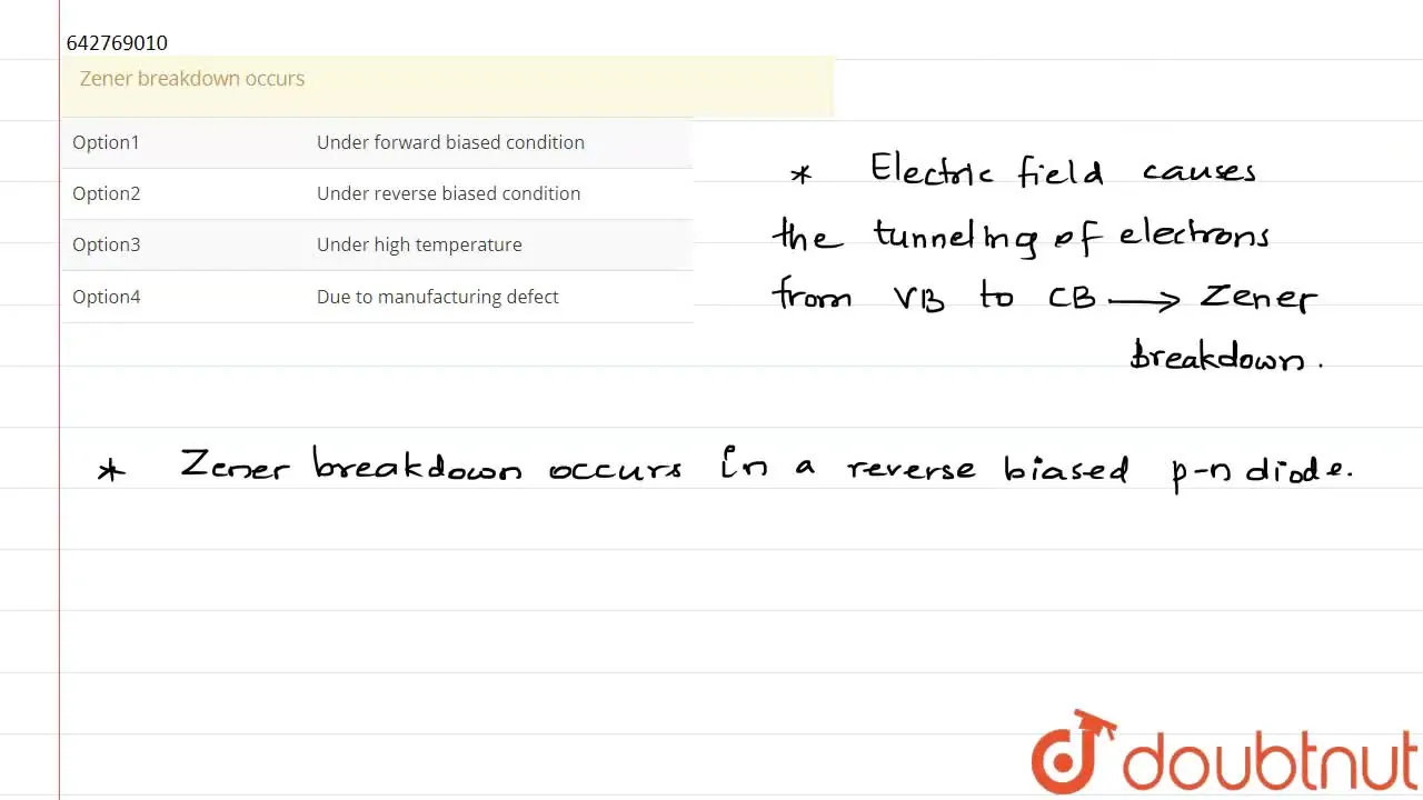 [Telugu] Zener breakdown occurs