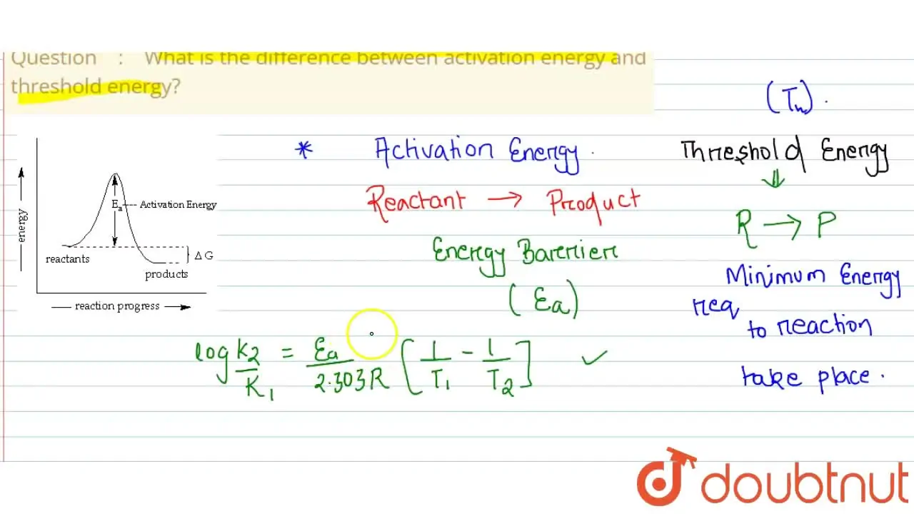 [Odia] What is the difference between activation energy and threshold