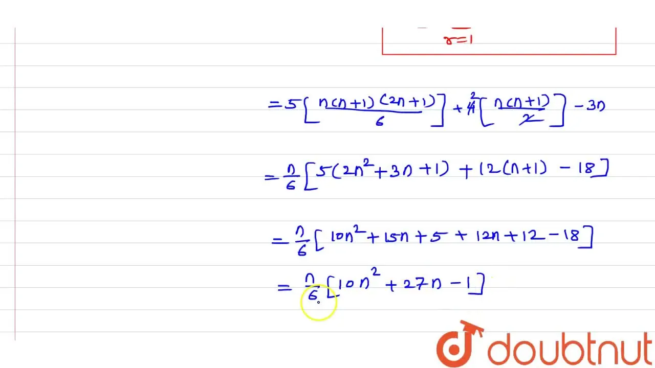 [Marathi] Find sum(r=1)^n (5r^2 + 4r - 3)