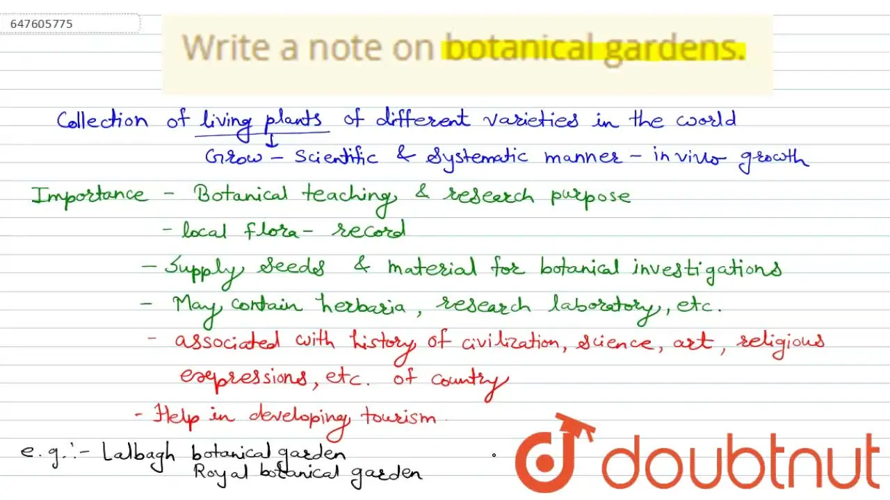 [Marathi Solution] Write a note on botanical gardens.