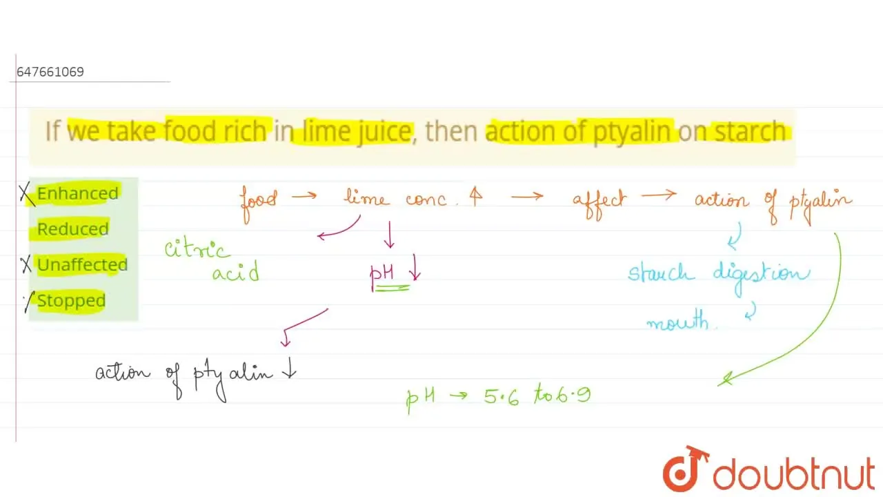 [Bengali Solution] If we take food rich in lime juice, then action of