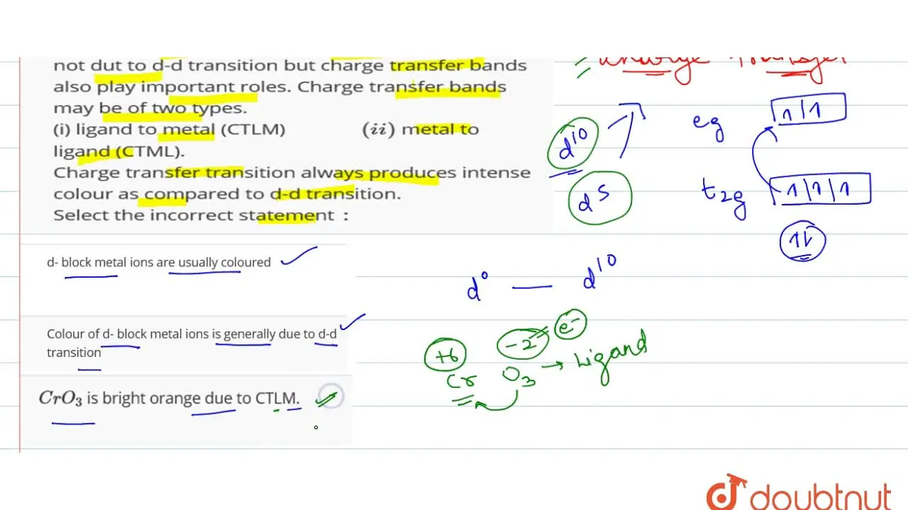 Difference Between d-d Transition and Charge Transfer Spectra by