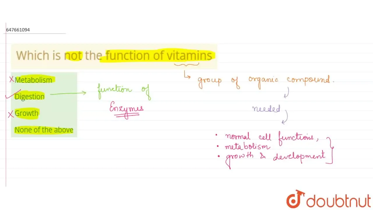 [Bengali Solution] Which is not the function of vitamins