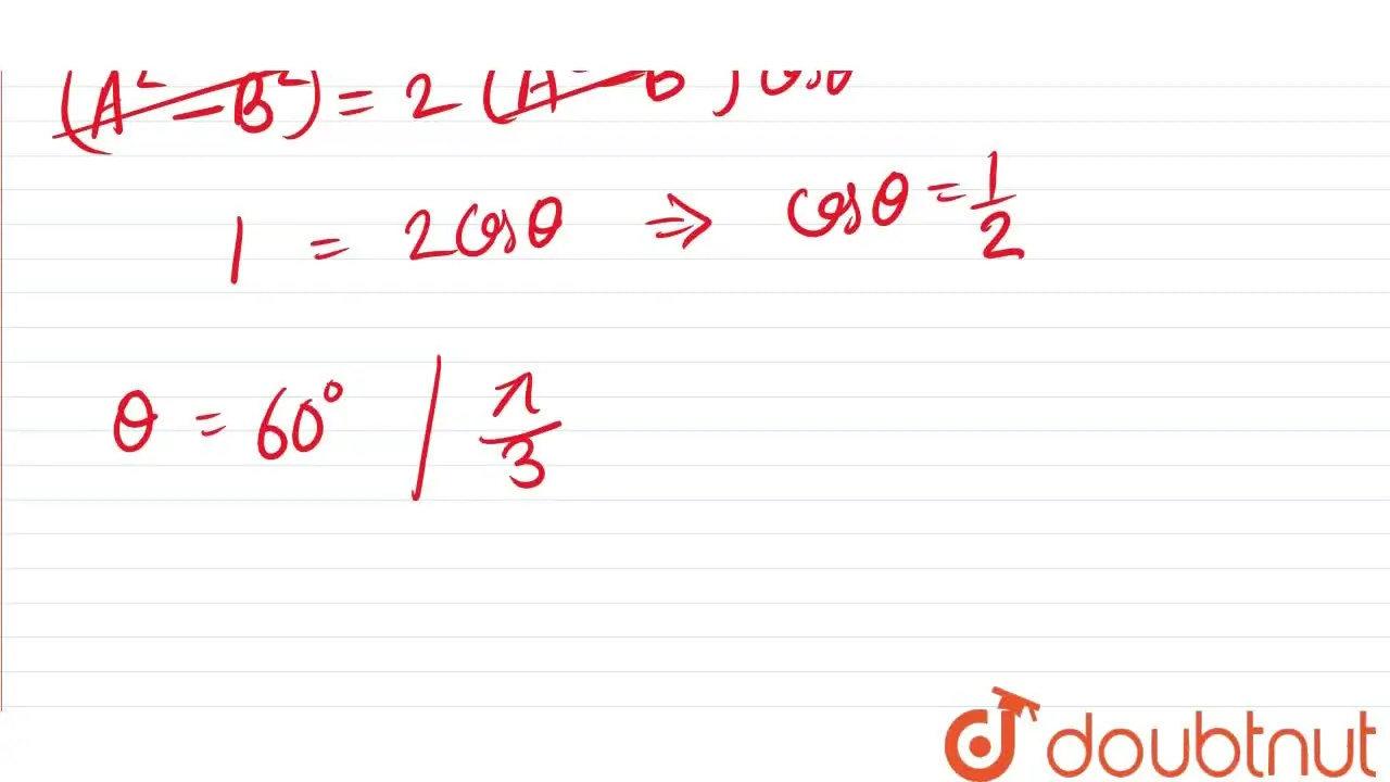 The Resultant Of Two Forces (A + B) And (A - B) Is A Force Sqrt(3A^(2)