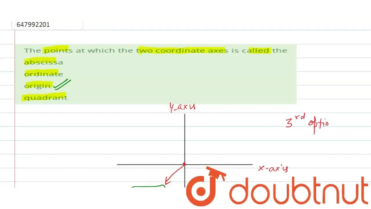[Punjabi] The points at which the two coordinate axes is called the