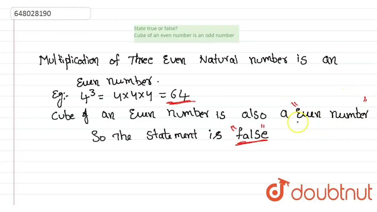 Telugu State True Or False Cube Of An Even Number Is An Odd Numbe telugu-state-true-or-false-cube-of-an-even-number-is-an-odd-numbe