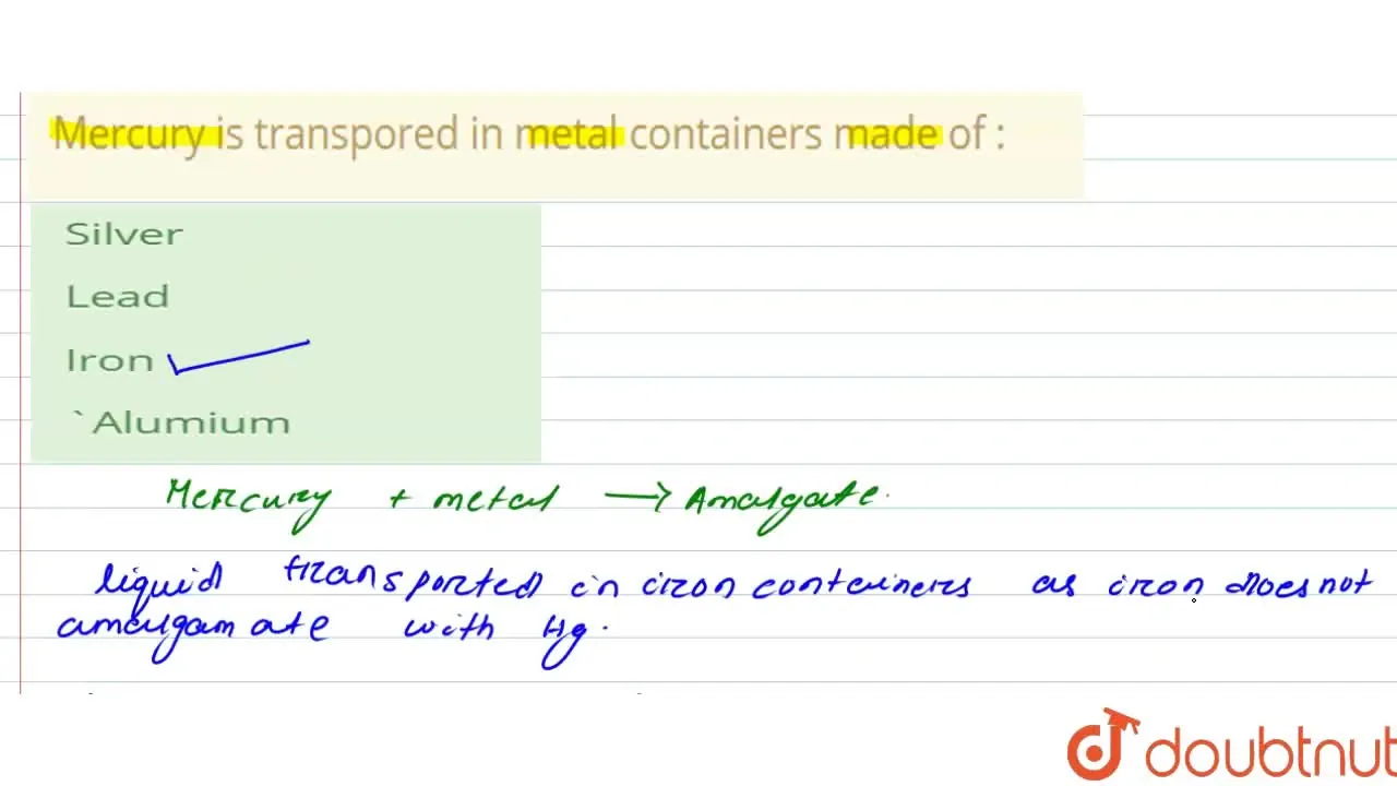 [Odia] Mercury is transpored in metal containers made of