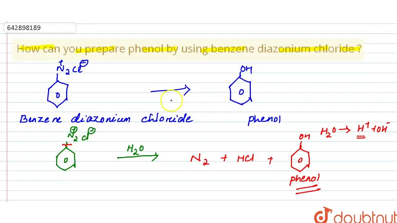 [Odia] How can you prepare phenol by using benzene diazonium chloride
