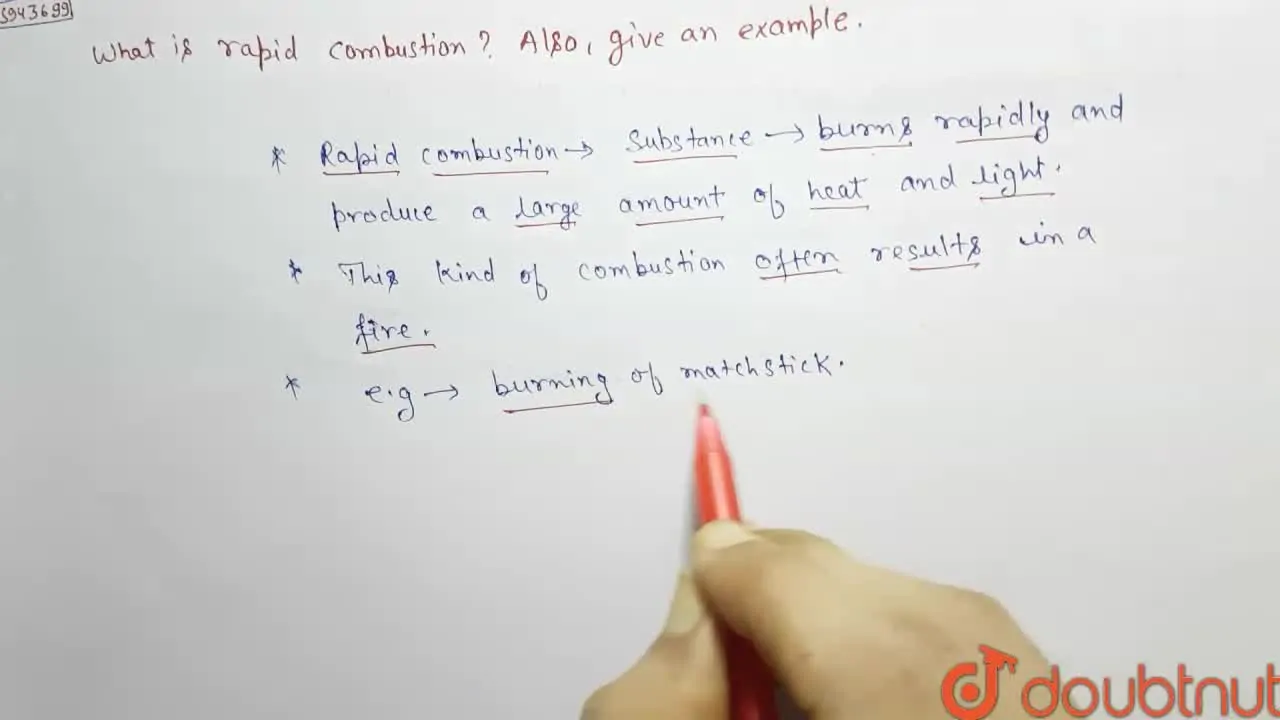 What is rapid combustion? Also, give an example.