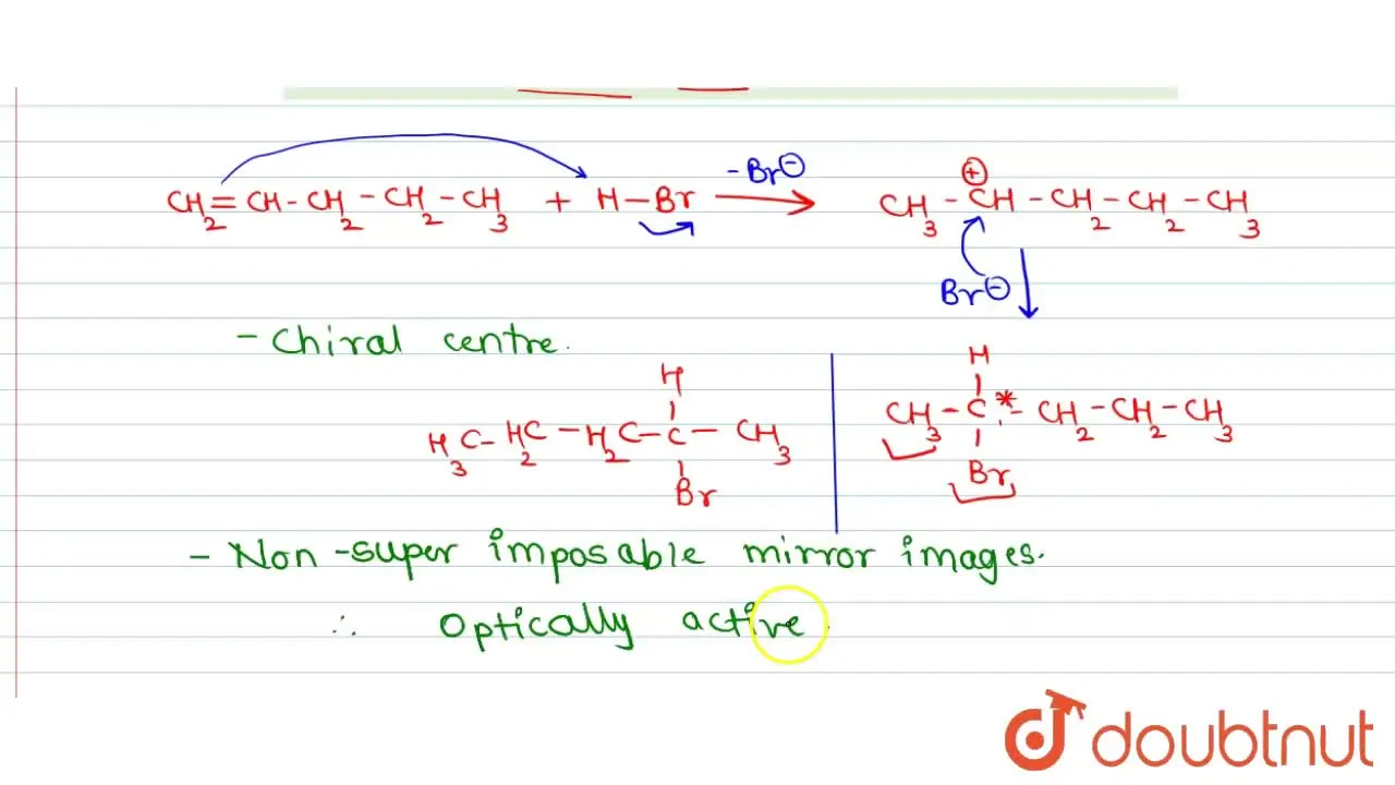 [Marathi] Complete the following reactions and explain optical activit
