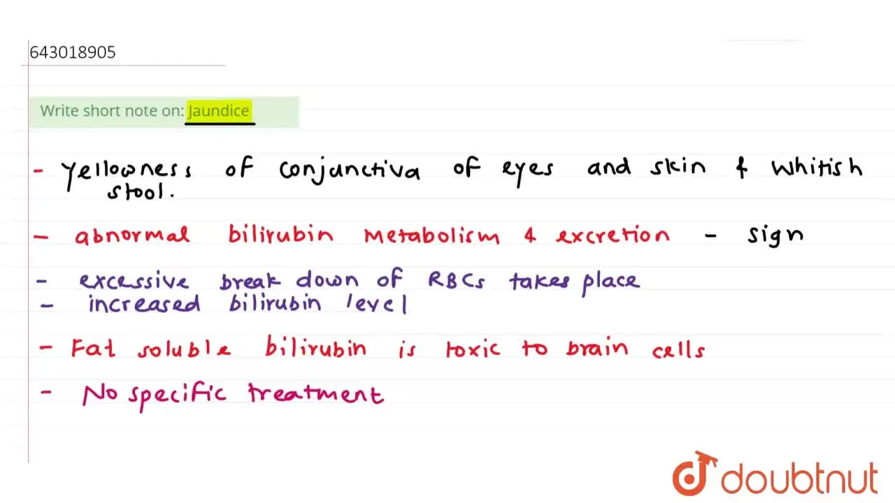 [Marathi Solution] Write short note on Jaundice