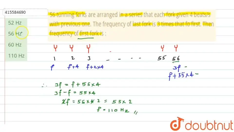 [Kannada] 56 tunning forks are arranged in a series that each fork giv