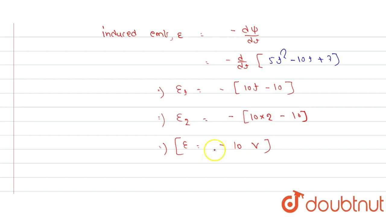 [Odia] The flux linked with a coil at any instant t is psi = (5t^2 1