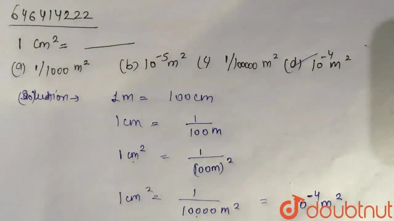 [Solved] 1 cm^(2)