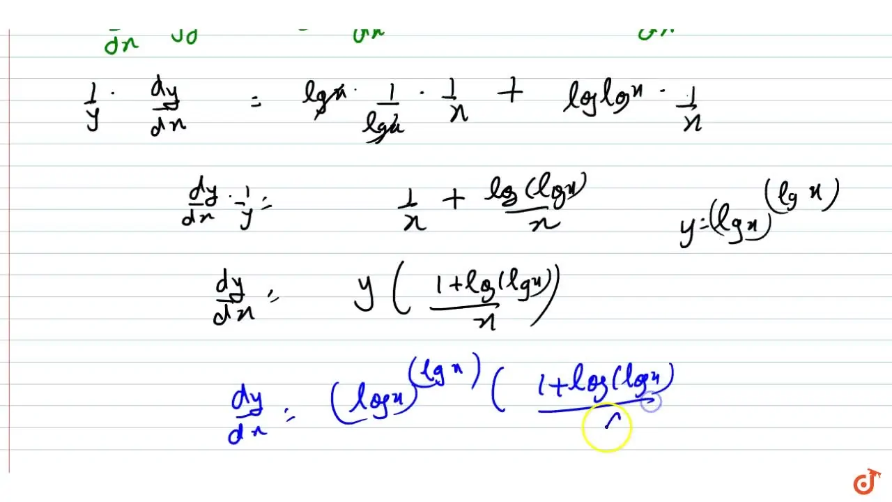 Differentiate w.r.t. x the function (logx)^(logx), x >1