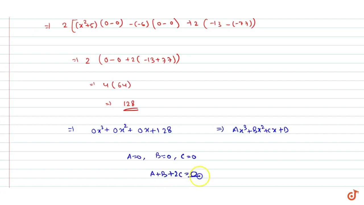If |(x^2-6x+5,2x-6,2),(2x^2-5x+9,4x-5,4),(6x^2+4x+6,12x+4,12)|= A x^3