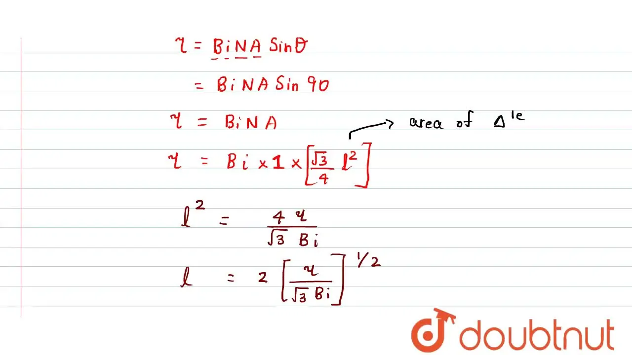 [Malayalam] A coil in the shape of an equilateral triangle of side l i
