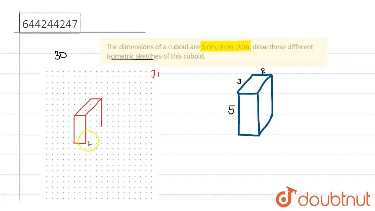 Draw the isometric sketch of two cuboids joining end to end having  dimension 2*3*4 - Maths - Visualising Solid Shapes - 12432099 |  Meritnation.com