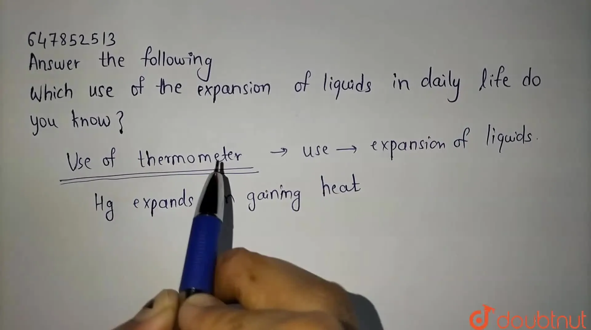 [Marathi] Answer the following Which use of the expansion of liqui