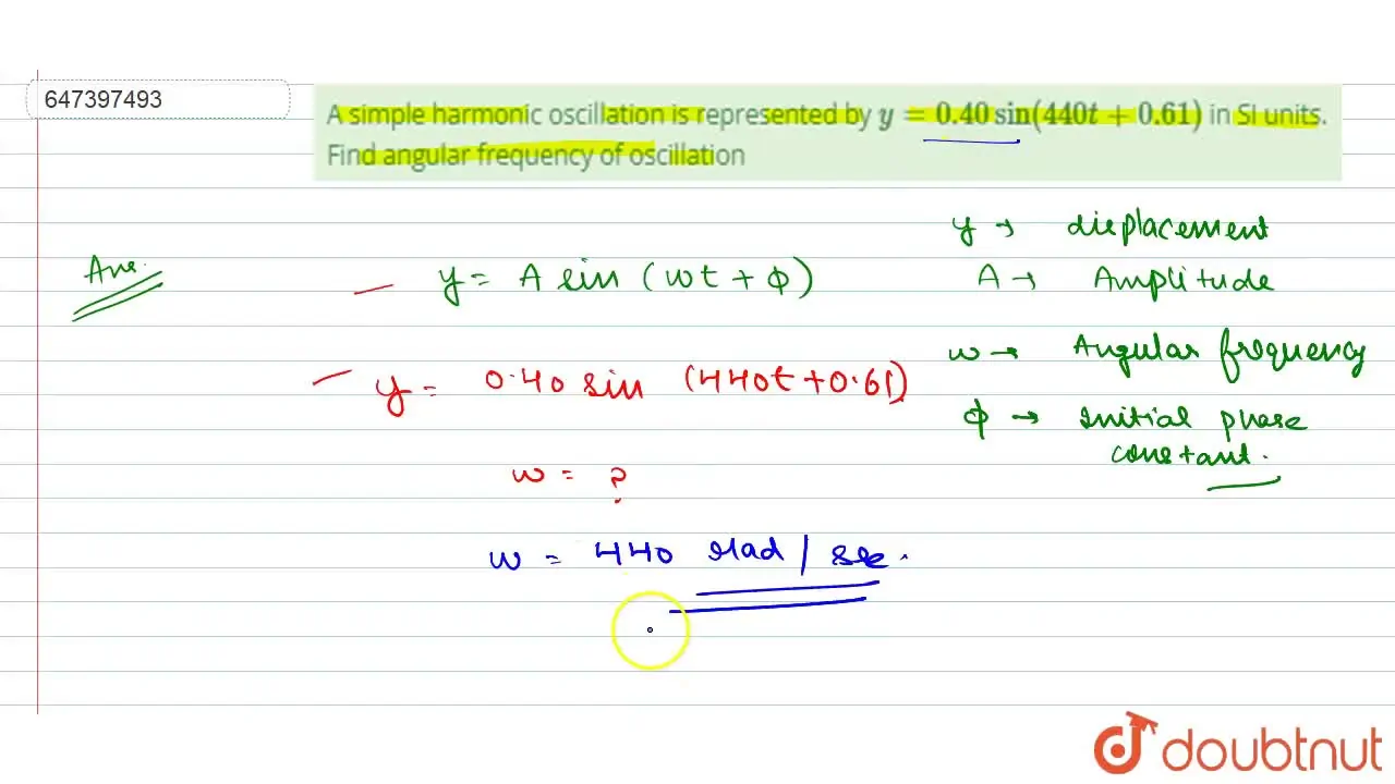 [Punjabi] A simple harmonic oscillation is represented by y=0.40sin(44