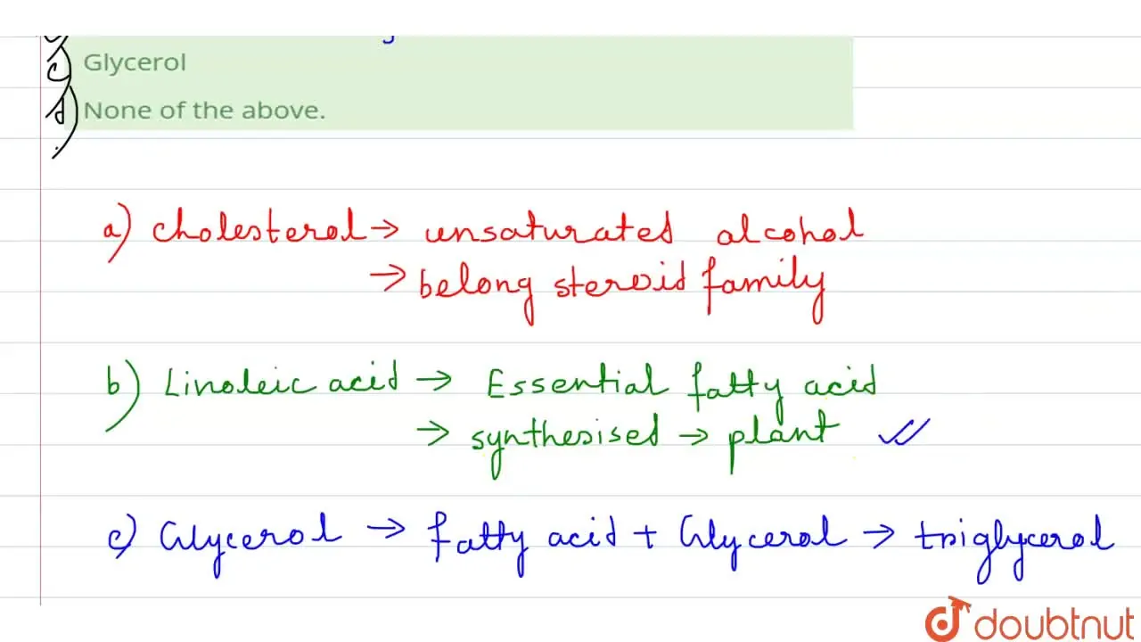[Bengali Solution] A fatty acid not synthesised in human body is