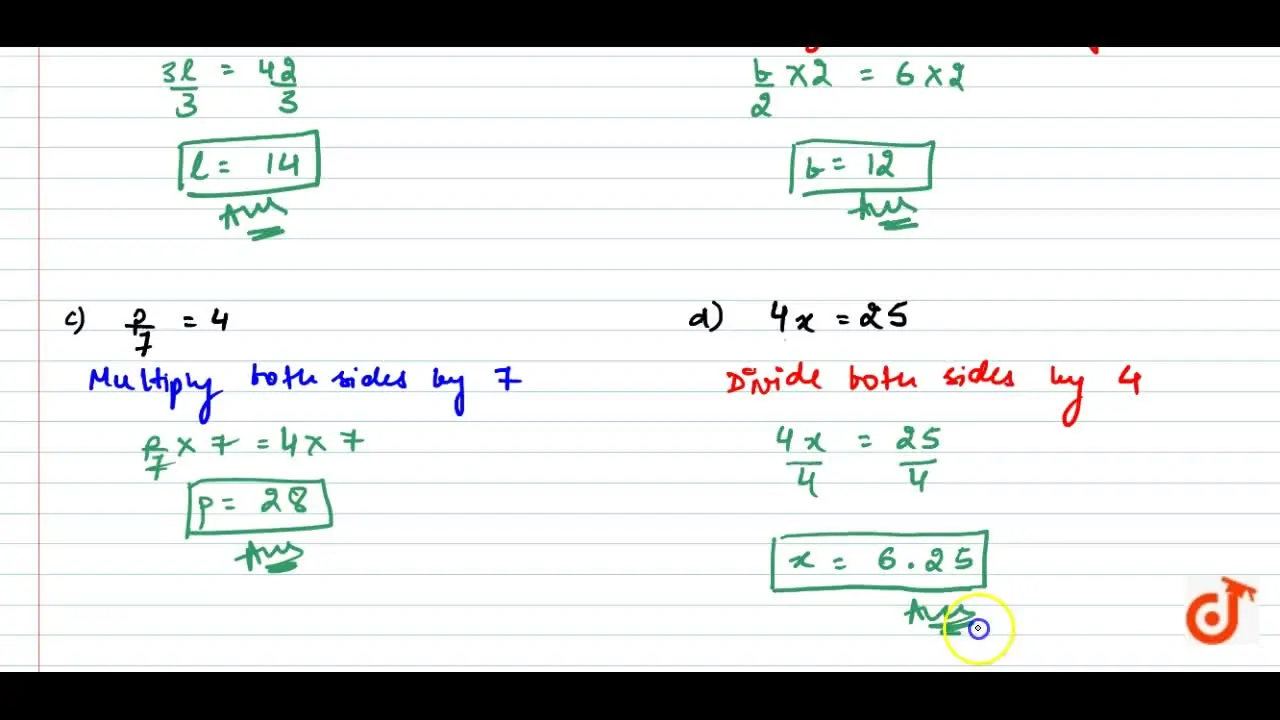 Ex 4.2, 2 - Give the first step and solve (a) 3l = 42 (b) b/2 = 6
