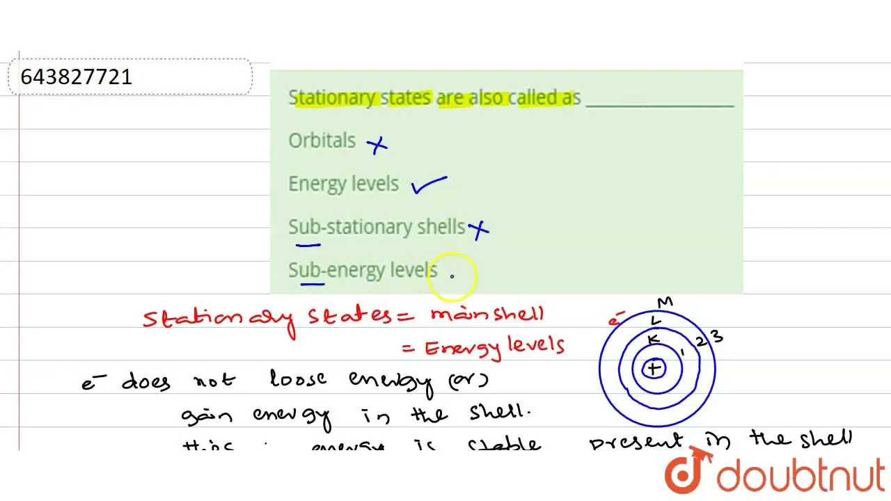 [Telugu] Stationary states are also called as