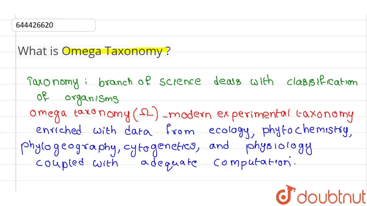 [Telugu Solution] What is Omega Taxonomy