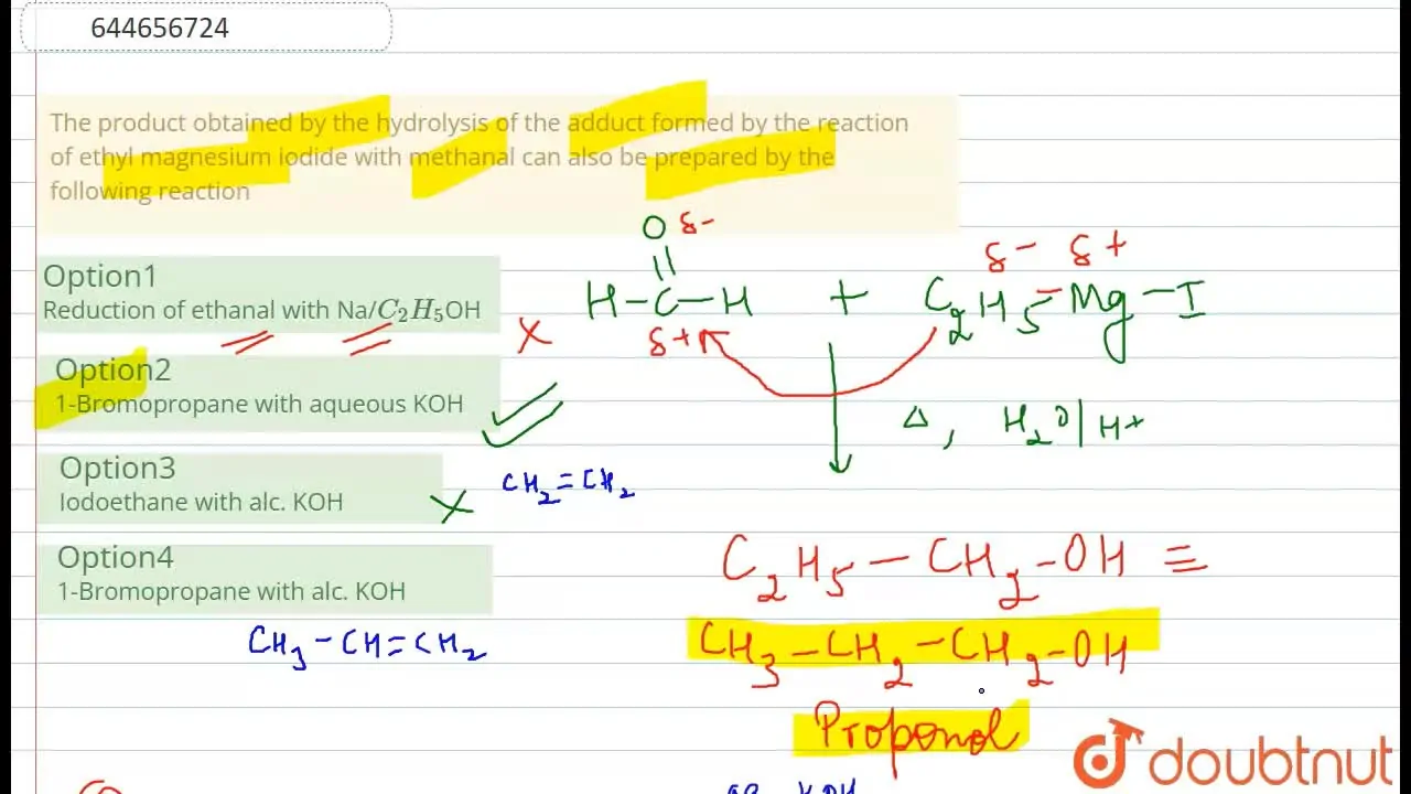 The product obtained by the hydrolysis of the adduct formed by the rea